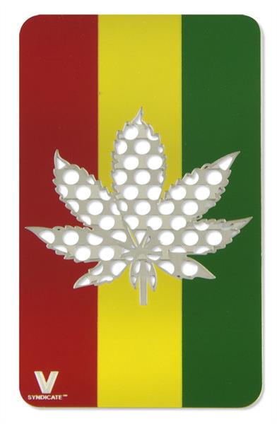 V-Syndicate Grinder Card - Metall-Grinderkarte RASTA LEAF